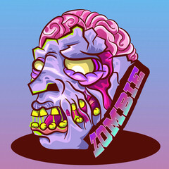 Scary Halloween zombie head..eps
vector illustrator 8, eps format, grouped in layer and can be changed colors.