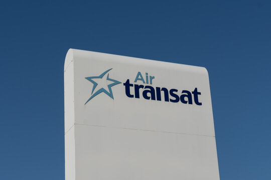 
Montreal, QC, Canada - September 4, 2021: Close up of Air Transat sign at their headquarters in Montreal, QC, Canada. Air Transat is a Canadian airline
owned and operated by Transat A.T. Inc.
