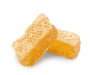 Honey combs on white background
