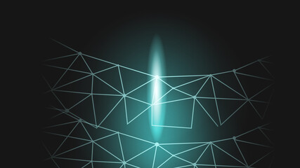 Abstract lines and dots connect background. Technology connection digital data and big data concept. Tech background