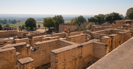 Panoramic view of the ruins of the palatine city of Madinat Al-Zahra, Unesco World Heritage Site at...