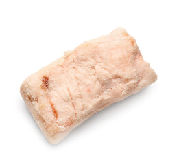 Piece of salted lard on white background