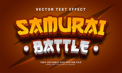 Samurai battle 3D text effect, editable text style © Niestart Creation