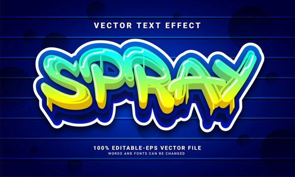 Spray 3D text effect, editable graffiti and colorful text style