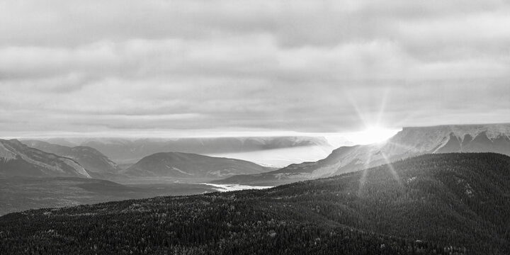 Sunset at Athabasca Lookout Viewpoint in Yellowhead County, AB, Canada