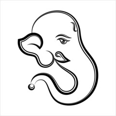 Ganesha The Lord Of Wisdom Calligraphic Style M_2109035