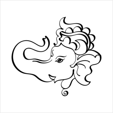 Ganesha The Lord Of Wisdom Calligraphic Style M_2109040