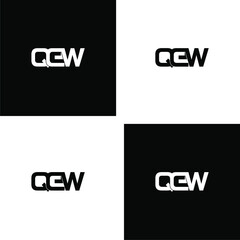 qew letter monogram logo design set