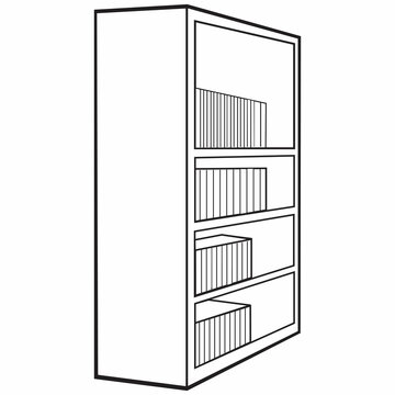 bookshelf line vector illustration