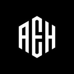 AEH Initial three letter logo hexagon