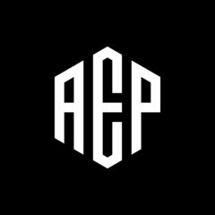 AEP Initial three letter logo hexagon