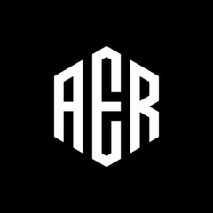 AER Initial three letter logo hexagon