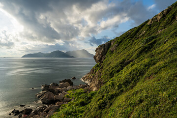 beautiful coastline in sunrise