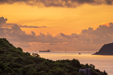 dramatic sunset over the sea