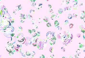 Light Multicolor vector backdrop with memphis shapes.