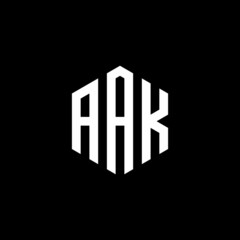 AAK Initial three letter logo hexagon