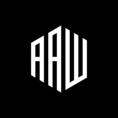 AAW Initial three letter logo hexagon