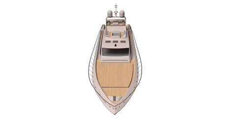 Modern yacht isolated on white background 3d illustration