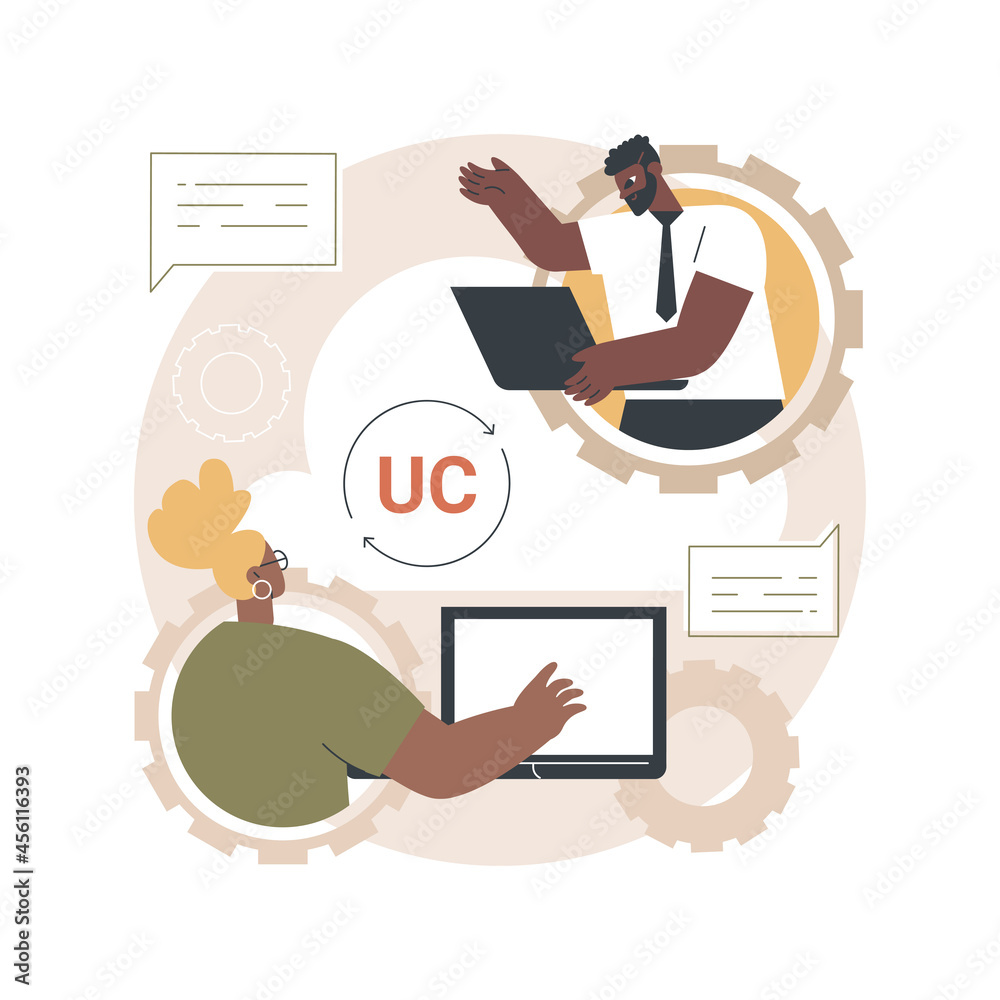 Fototapete unified communication abstract concept vector illustration. enterprise communications platform, cons