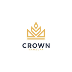 Vintage Crown Logo Royal King Queen abstract Logo design vector template. Geometric symbol Logotype concept icon.