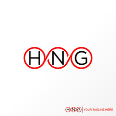 Letter or word HNG logo in circle image graphic icon logo design abstract concept vector stock. Can be used as a symbol related to initial.