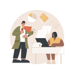 Work pressure abstract concept vector illustration. Stress management, work overload, chronic anxiety, physical health, emotional tension, deadline pressure, employee wellbeing abstract metaphor.