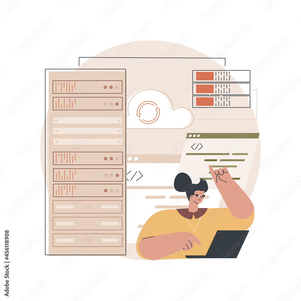 Poster big data analytics abstract concept vector illustration. big data mining, automated analytics system