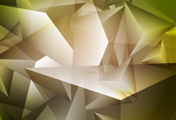 Dark Green, Yellow vector backdrop with lines, triangles.