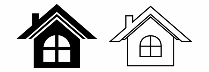 home icon set, home vector set, home symbol illustrations