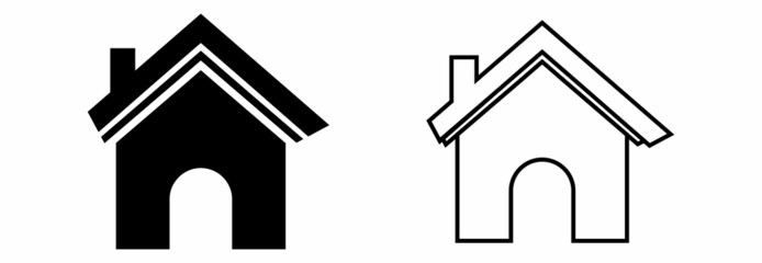 home icon set, home vector set, home symbol illustrations