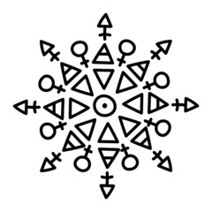 Sacred geometry, mandala. Magic symbols. Medieval sign. Symbols of the esoteric mandala. Occult ancient symbols.