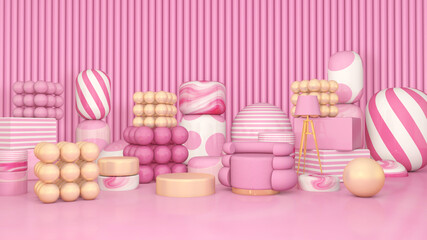 Room interior with Wall Background. 3D rendering ,3D illustration	