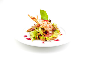 Vegetable and chicken salad and souse
