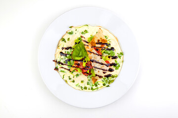 omelet with soy sauce, green onions and toast