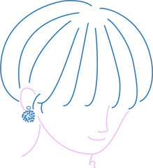 ピアスをつけたマッシュショートの女の子