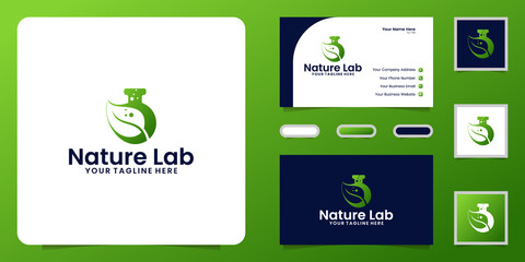 nature lab logo design inspiration and business card