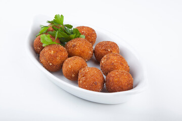 beer snack spicy balls with bacon and cheese
