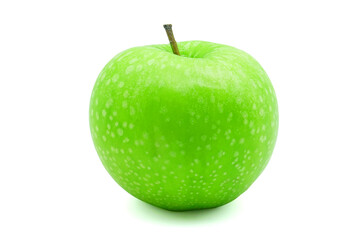 Flat lay of green Apple isolated on white background. Clipping path.