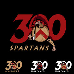 300 Spartans symbol. Spartan Warrior in defense position from Thermopylae history. can be used for tshirt printing, logo, or any other purpose.