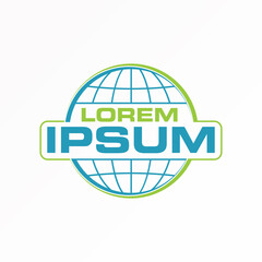 Simple line Globe in emblem image graphic icon logo design abstract concept vector stock. Can be used as a symbol related to world or group