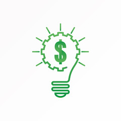 Lamp or lighting with Dollar image graphic icon logo design abstract concept vector stock. Can be used as a symbol related to money management or smart