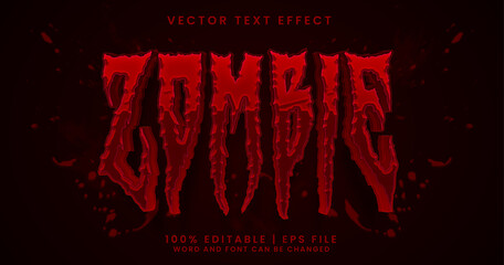 Zombie text, horror editable text effect style