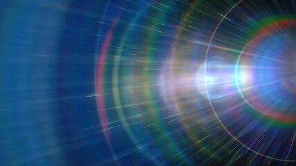 lens flare colorful abstract light glow. optical flash spotslight in black background.