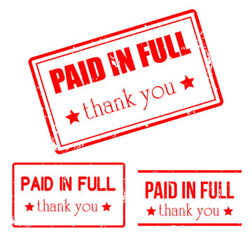 Paid and thank you sign or stamp Stock Vector