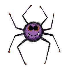 hand-drawn spider on white background