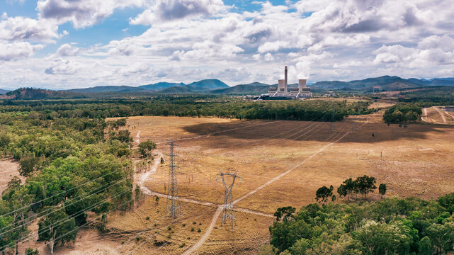 Horizontal shot of Stanwell power station, Queensland