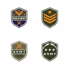 Naklejka premium Military icon Vector Illustration design Logo template