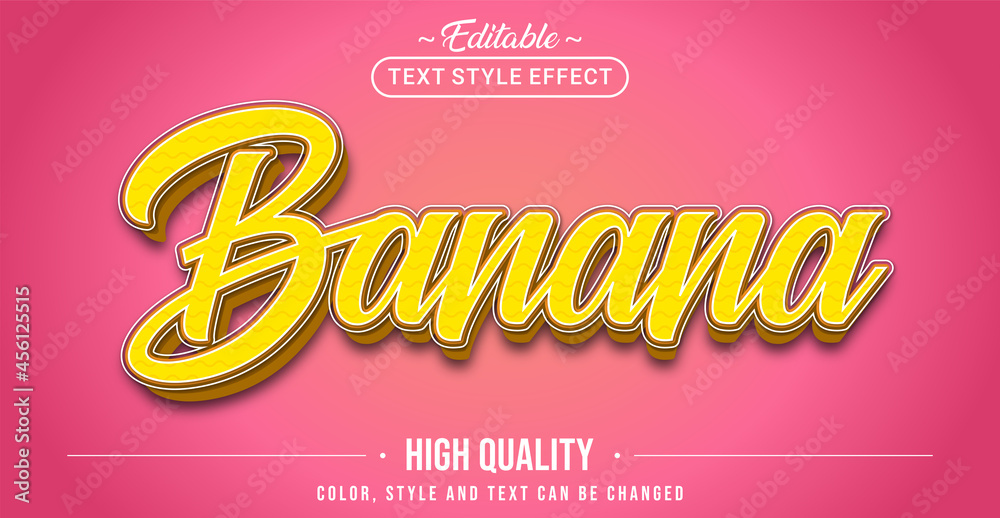 Aufkleber Editable text style effect - Banana text style theme.