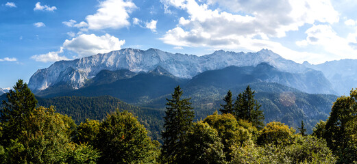 Beautiful alpine panorama in summer