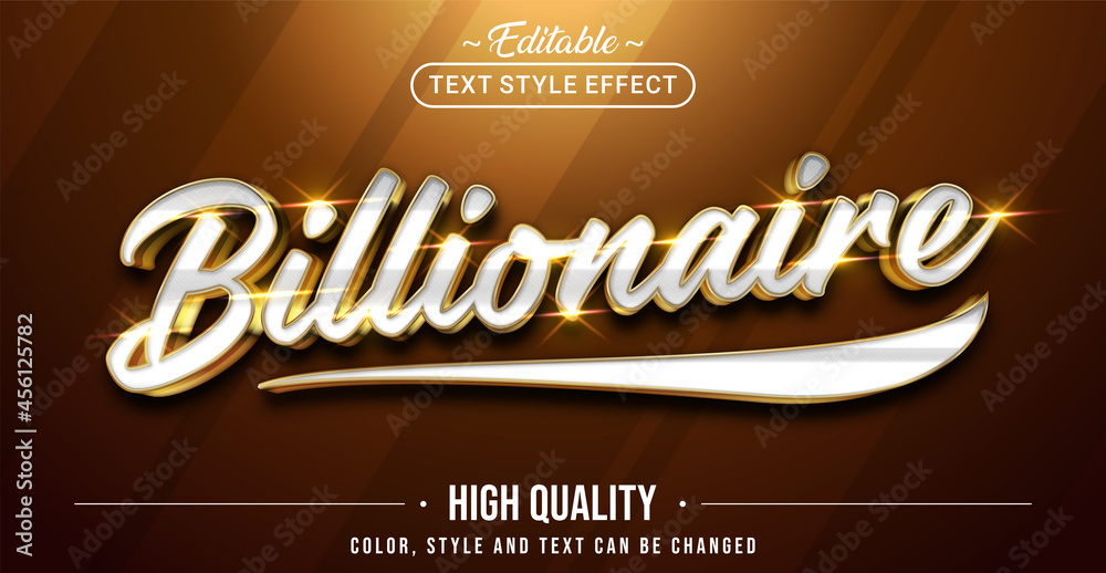 Poster Editable text style effect - Billionaire text style theme.